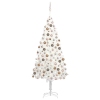 Árbol de Navidad preiluminado con luces y bolas blanco 240 cm