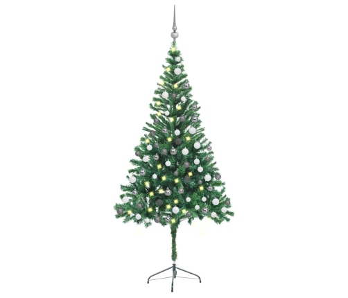 Árbol de Navidad artificial con luces y bolas 564 ramas 180 cm