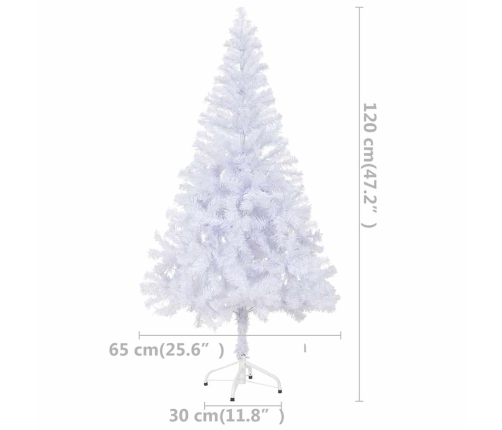 Árbol de Navidad artificial con luces y bolas 230 ramas 120 cm