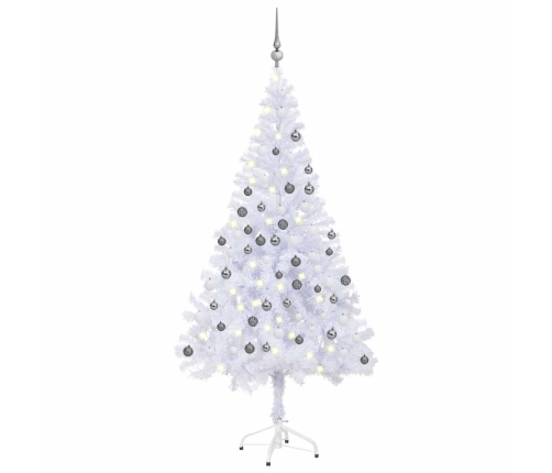 Árbol de Navidad artificial con luces y bolas 380 ramas 150 cm