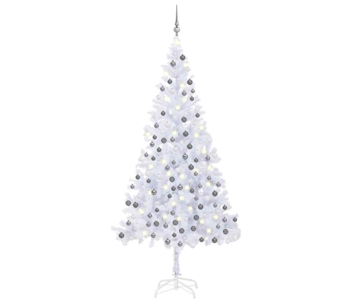 Árbol de Navidad artificial con luces y bolas 910 ramas 210 cm