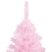 Árbol de Navidad preiluminado con luces y bolas rosa 120 cm