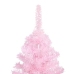 Árbol de Navidad preiluminado con luces y bolas rosa 240 cm