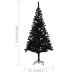 Árbol de Navidad preiluminado con luces y bolas negro 180 cm