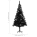 Árbol de Navidad preiluminado con luces y bolas negro 210 cm