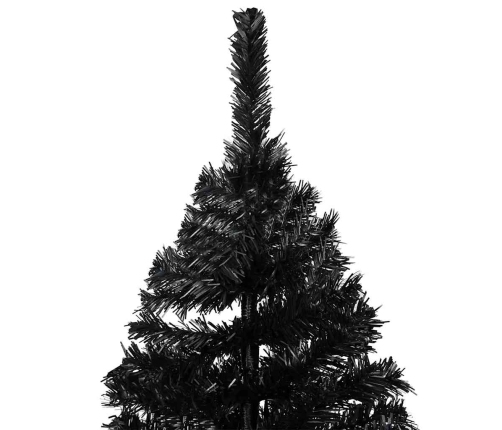 Árbol de Navidad preiluminado con luces y bolas negro 240 cm