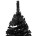 Árbol de Navidad preiluminado con luces y bolas negro 240 cm