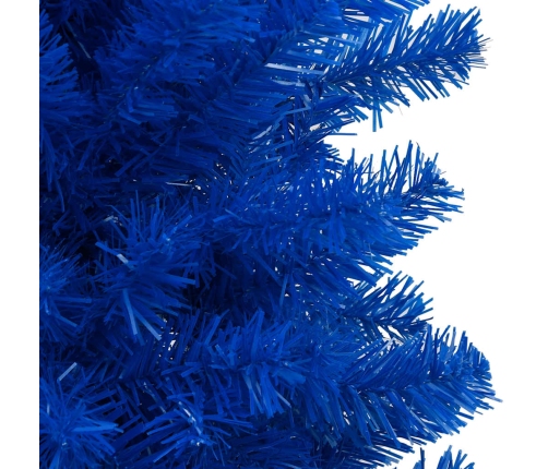 Árbol de Navidad preiluminado con luces y bolas azul 240 cm