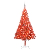 Árbol de Navidad preiluminado con luces y bolas rojo 180 cm