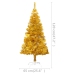 Árbol de Navidad preiluminado con luces y bolas dorado 120 cm