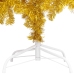 Árbol de Navidad preiluminado con luces y bolas dorado 120 cm