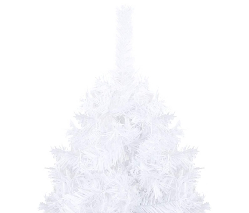 Árbol de Navidad preiluminado con luces y bolas blanco 120 cm