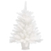 Árbol de Navidad preiluminado con luces y bolas blanco 65 cm