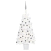 Árbol de Navidad preiluminado con luces y bolas blanco 90 cm