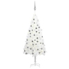 Árbol de Navidad preiluminado con luces y bolas blanco 120 cm