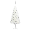 Árbol de Navidad preiluminado con luces y bolas blanco 180 cm