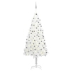 Árbol de Navidad preiluminado con luces y bolas blanco 210 cm