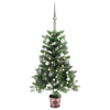 Árbol de Navidad artificial con luces y bolas verde 90 cm