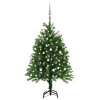 Árbol de Navidad preiluminado con luces y bolas verde 120 cm