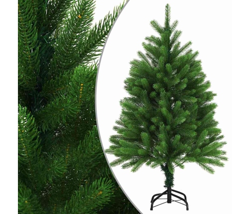 Árbol de Navidad preiluminado con luces y bolas verde 120 cm