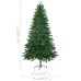 Árbol de Navidad preiluminado con luces y bolas verde 150 cm