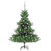 Árbol de Navidad abeto Nordmann con LEDs y bolas verde 150 cm