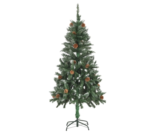 Árbol de Navidad artificial iluminado con luces y piñas 150 cm