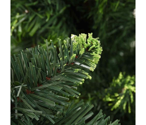 Árbol de Navidad preiluminado con luces y bolas verde 210 cm