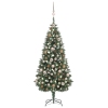 Árbol de Navidad artificial con LED, bolas y piñas 180 cm