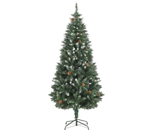 Árbol de Navidad artificial con LED, bolas y piñas 180 cm