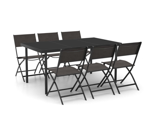 Juego de comedor para jardín 7 piezas acero