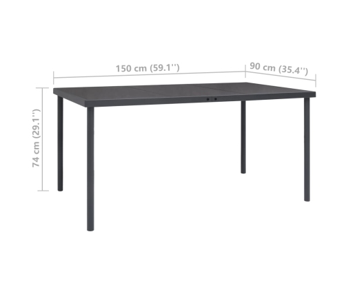 Juego de comedor para jardín 7 piezas acero