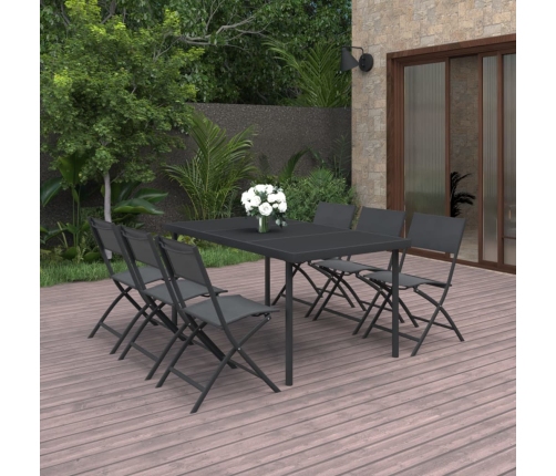 Juego de comedor para jardín 7 piezas acero