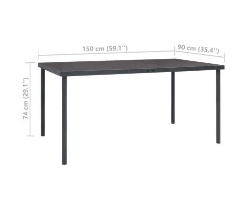 Juego de comedor para jardín 9 piezas acero