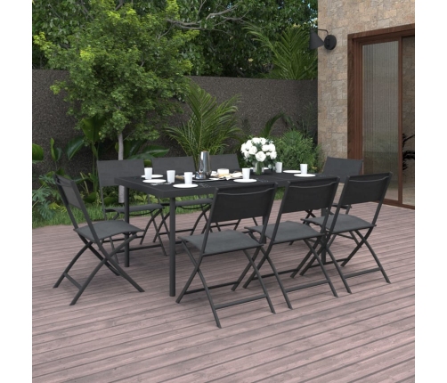 Juego de comedor para jardín 9 piezas acero