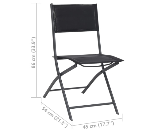 Juego de comedor de jardín 9 piezas acero
