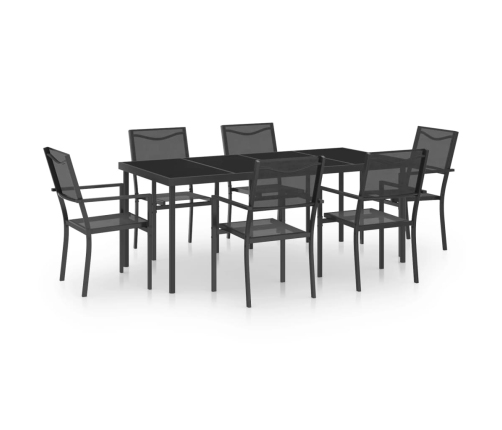 Juego de comedor para jardín 7 piezas acero