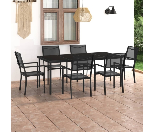 Juego de comedor para jardín 7 piezas acero