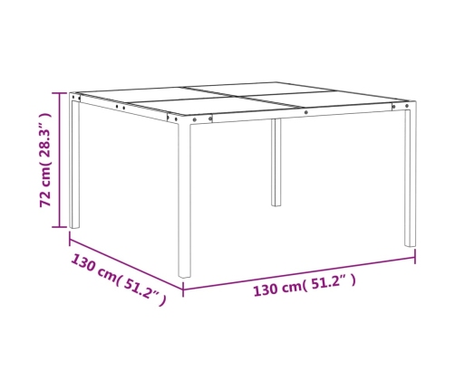 Juego de comedor de jardín 9 piezas acero