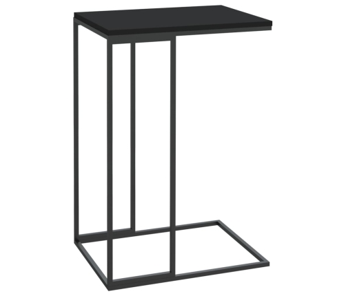 Mesa auxiliar de madera contrachapada negro 40x30x59 cm