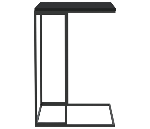 Mesa auxiliar de madera contrachapada negro 40x30x59 cm