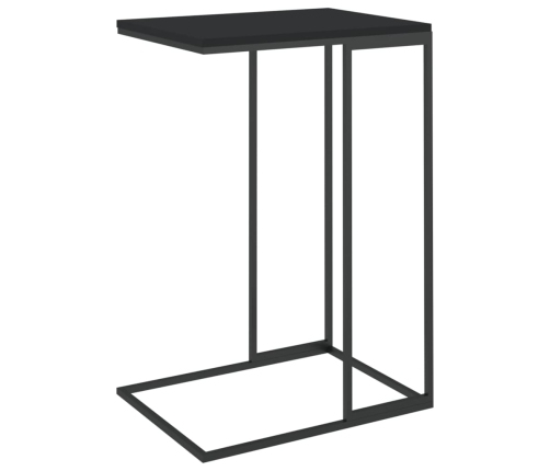 Mesa auxiliar de madera contrachapada negro 40x30x59 cm