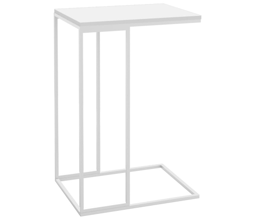 Mesa auxiliar de madera contrachapada blanco 40x30x59 cm