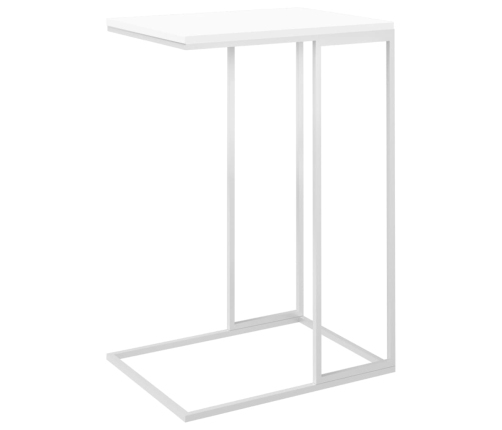 Mesa auxiliar de madera contrachapada blanco 40x30x59 cm