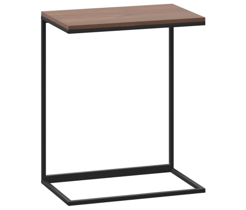 Mesa auxiliar de madera contrachapada negro 55x35x66 cm