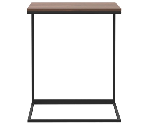 Mesa auxiliar de madera contrachapada negro 55x35x66 cm