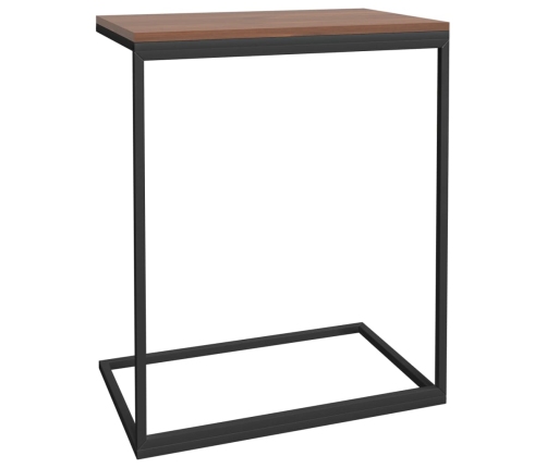 Mesa auxiliar de madera contrachapada negro 55x35x66 cm