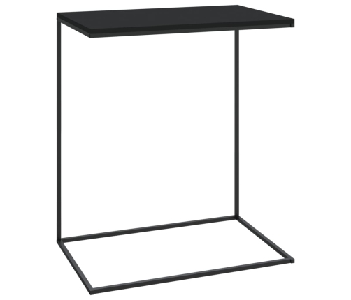 Mesa auxiliar de madera contrachapada negro 55x35x66 cm