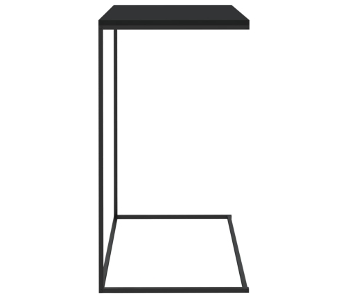 Mesa auxiliar de madera contrachapada negro 55x35x66 cm