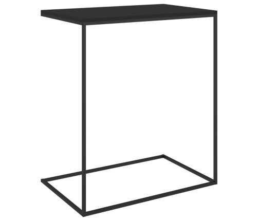 Mesa auxiliar de madera contrachapada negro 55x35x66 cm